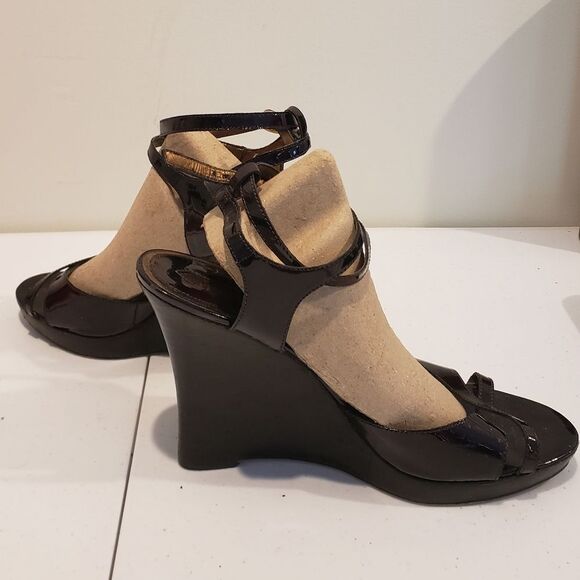 Enzo Angiolini Black Wedge Sandals - Picture 4 of 8